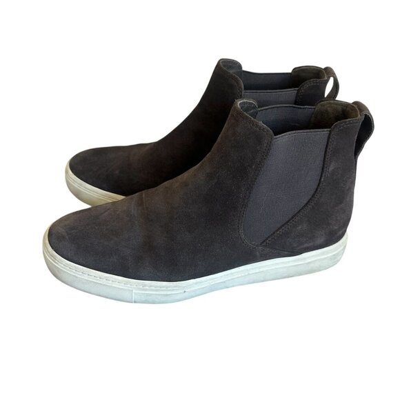 Vince Newlyn Suede Leather Pull-on Booties High Top Sneakers Grey Size 7 Women's - Picture 6 of 11